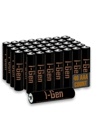I-Gen A115 Ultra Alkalin AAA İnce Kalem Pil 40'lı Paket LR03 1.5V ürün görseli 1