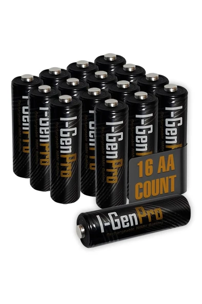 I-Gen Pro P133 16 Adet AA 2950 mAh Şarj Edilebilir Kalem Pil 1.2V Ni-MH Şarjlı Pil ürün görseli 1