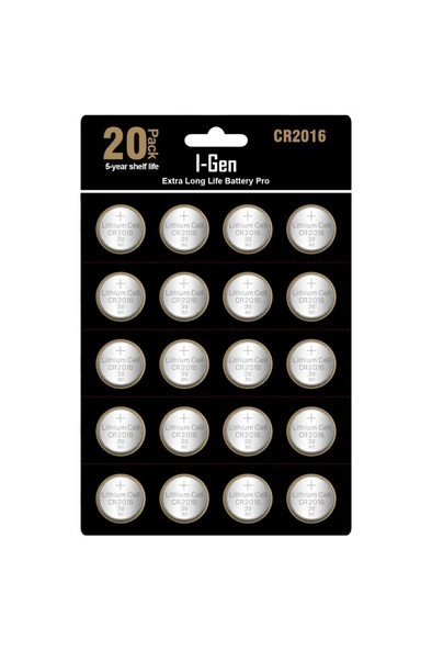 I-Gen CR2016 Pil 20'li Paket  Lityum Düğme Pil 3V 2016 ürün görseli 1