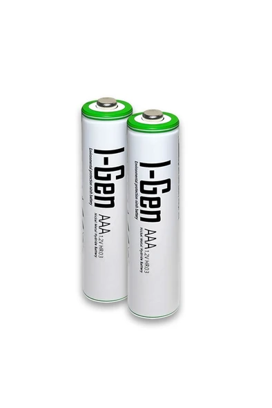 I-Gen B139 2 Adet AAA 900 mAh Şarj Edilebilir İnce Kalem Pil 1.2V Ni-MH Şarjlı Pil ürün görseli 1