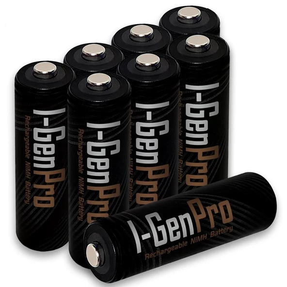 I-Gen Pro P103 8 Adet AA 2950 mAh Şarj Edilebilir Kalem Pil 1.2V Ni-MH Şarjlı Pil ürün görseli 1