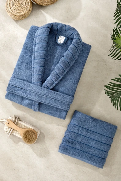 Mira Home Soft Elegance Banyo Tek Kişilik Bornoz Takımı Pamuklu ürün görseli 1