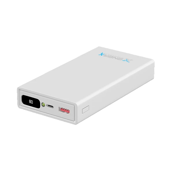 Enerx ENR-P20188DC 20.000 mAh 2.1A Dijital Göstergeli Powerbank Beyaz ürün görseli 1