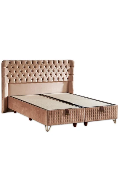 Elegance Lüks Baza ve Başlık Seti 90x190 cm Tek Kişilik Krem Babyface Kumaş Baza ve Başlık Takımı ürün görseli 1