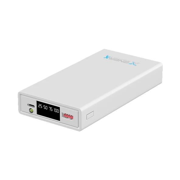 Enerx ENR-P2025DC 20.000 mAh 2.1A Led Göstergeli Powerbank Beyaz ürün görseli 1
