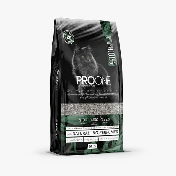 PRO ONE Kokusuz İnce Taneli Sodyum Bentonit Kedi Kumu 10kg ürün görseli 1