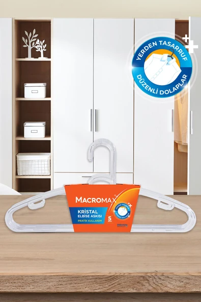 Macromax Kristal Elbise Askısı 5'li - Resim 3