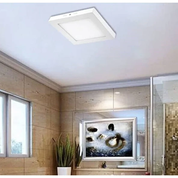 24 Watt Günışığı Ledli Çok Kaliteli Sıva Üstü Tavan Armatür 22 x 22 Cm Kare Sıva Üstü Tavan Armatürü ürün görseli 1
