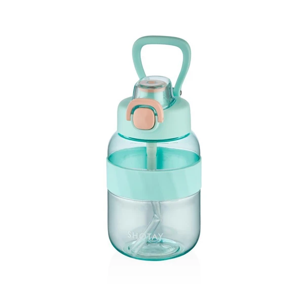Shotay Pipetli Su Matarası Tritan Turkuaz 700Ml ürün görseli 1