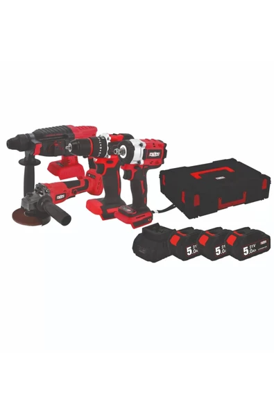 Attlas Pro ATB 21 4´Lü Kömürsüz Kombo Set (Matkap+Taşlama+Kırıcı Delici+Somun Sıkma) ürün görseli 1