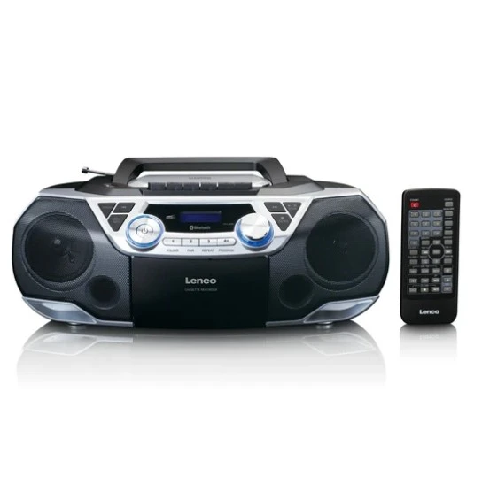 LENCO SCD-720SI - DAB+/FM radyo, Bluetooth®, CD, kaset çalar ve USB oynatıcılı taşınabilir boombox - Gümüş ürün görseli 1
