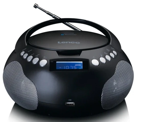 LENCO SCD-331BK - USB ve Bluetooth® özellikli taşınabilir radyo/CD/MP3 çalar - Pil ve şebeke elektriğiyle çalışan radyo ürün görseli 1