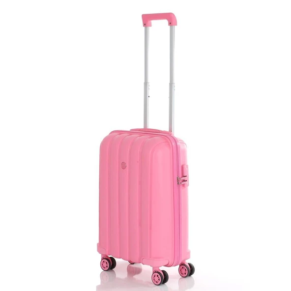 Mçs Valiz 3lü Set Kırılmaz PP Silikon Pembe - Resim 7