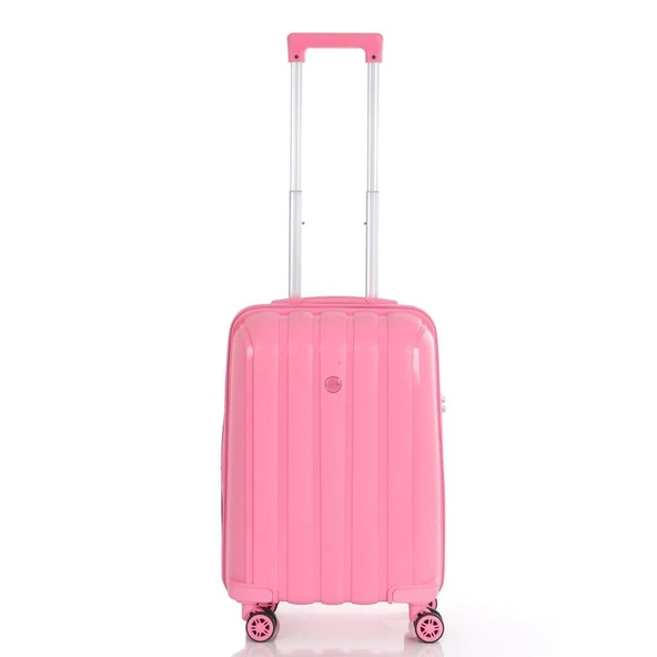 Mçs Valiz 3lü Set Kırılmaz PP Silikon Pembe - Resim 6