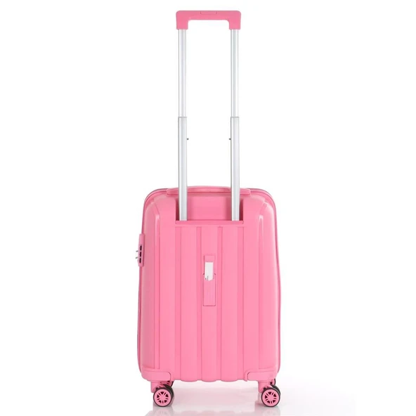 Mçs Valiz 3lü Set Kırılmaz PP Silikon Pembe - Resim 8