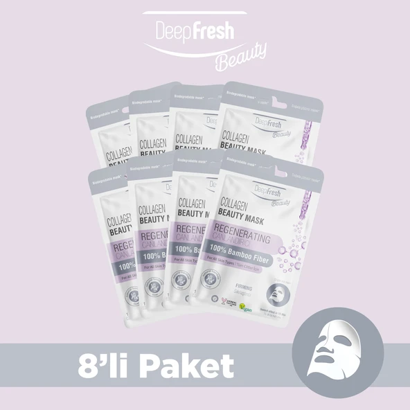 Deep Fresh Tek Kullanımlık Collagen Canlandırıcı Sıkılaştırıcı Yüz Maskesi 8 adet ürün görseli 1