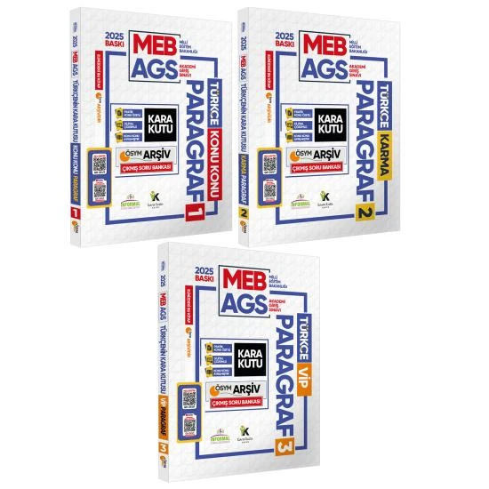 2025 MEB-AGS Kara Kutu Türkçe Paragraf 3lü Altın Set Çıkmış Soru Bankası Konu Özetli Video/PDF Çözümlü ürün görseli 1