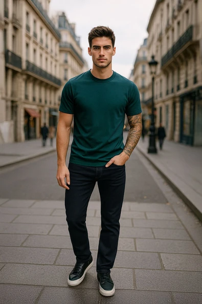 Erkek Likralı Regular Fit Lacivert Jean Pantolon ürün görseli 1