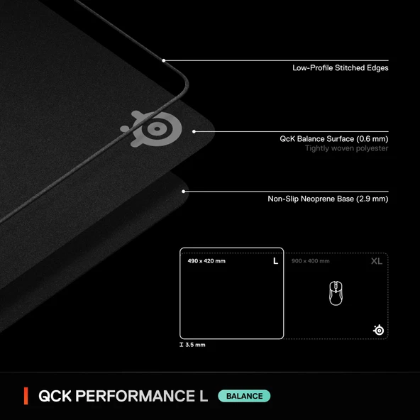 SteelSeries QcK Large Performance Balance Gaming Mouse Pad - Resim 7