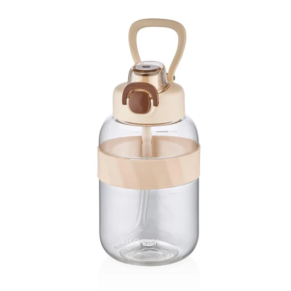 Shotay Pipetli Su Matarası Tritan Krem 1000Ml ürün görseli 1