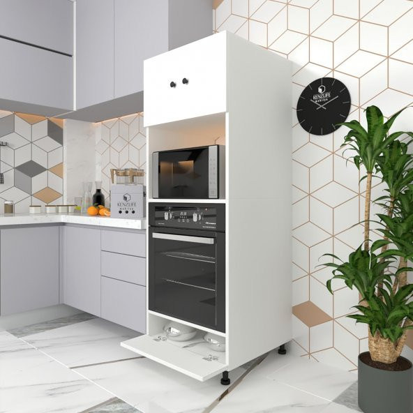 Kenzlife fırın dolabı halide byz 162*60*56 mutfak kapaklı ayaklı banyo kiler ofis ürün görseli 1