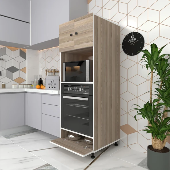 Kenzlife fırın dolabı halide crd 162*60*56 mutfak kapaklı ayaklı banyo kiler ofis ürün görseli 1