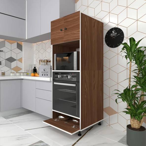 Kenzlife fırın dolabı halide cvz 162*60*56 mutfak kapaklı ayaklı banyo kiler ofis ürün görseli 1
