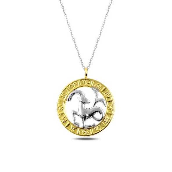 Gümüş Gold Oğlak Burcu Kolye ürün görseli 1