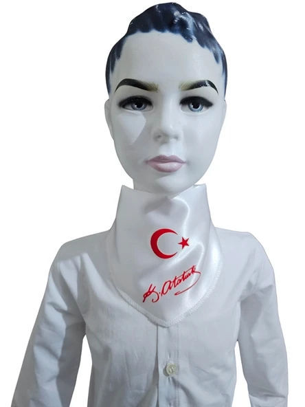 Ay Yıldızlı Atatürk İmzalı Fular ürün görseli 1