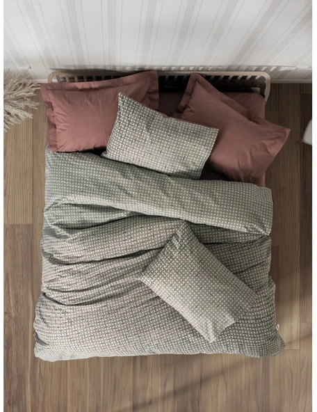 Cotton Box Petite Çift Kişilik Nevresim Takımı Lastikli Çarşaf Mote Kremit ürün görseli 1