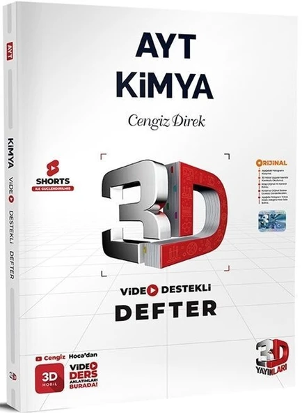 AYT Kimya Video Destekli Defter 3D Yayınları ürün görseli 1