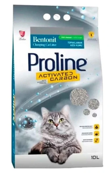 Proline Aktif Karbonlu Topaklaşan İnce Bentonit Kedi Kumu 10 Lt x 2 Adet ürün görseli 1