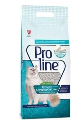 Proline Marsilya Sabunlu Topaklaşan İnce Bentonit Kedi Kumu 5 Lt x 4 Adet ürün görseli 1