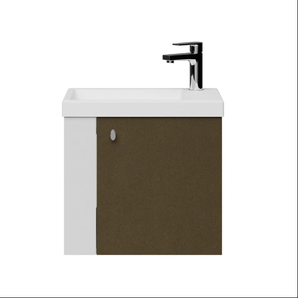 Creavit Forest Lavabo Dolabı 50 cm Beyaz - Bakır ürün görseli 1