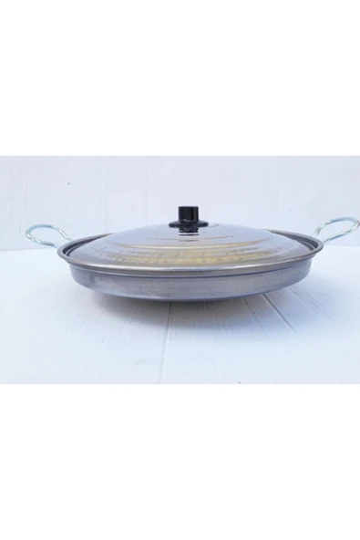 Krom Paslanmaz Kapaklı Kavurma Yemek Pişirme Sacı 40 Cm ürün görseli 1