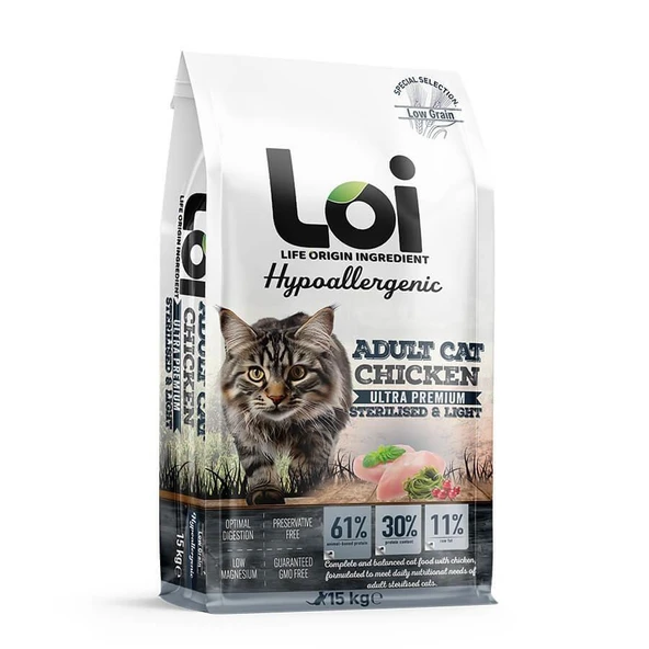 LOİ TAVUKLU KISIRLAŞTIRILMIŞ KEDİ MAMASI 15 KG ürün görseli 1