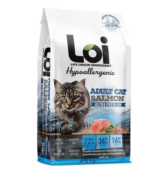 LOİ SOMONLU YETİŞKİN KEDİ MAMASI 15 KG ürün görseli 1