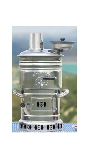 Krom Ayrılabilir Odunlu Semaver 4 Lt - Resim 2