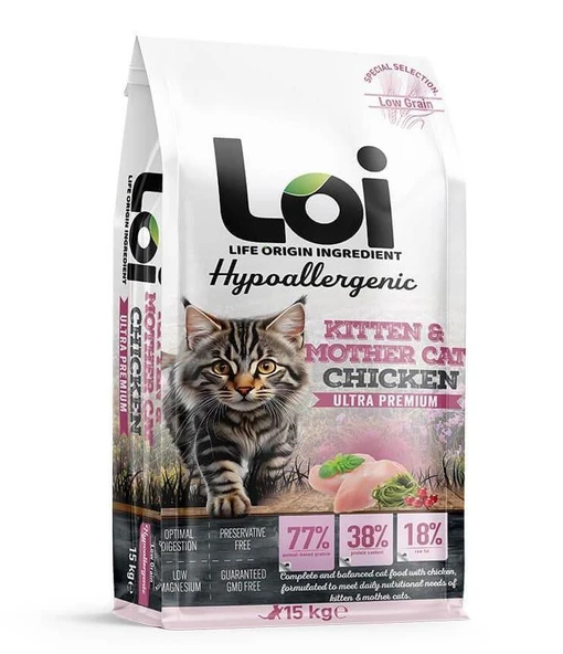 LOİ TAVUKLU YAVRU KEDİ MAMASI 15 KG ürün görseli 1