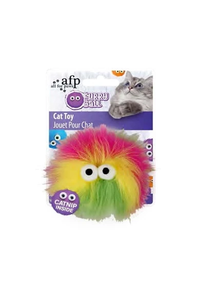 AFP Furry Ball-Fluffer Catnipli- Sarı 9,5x9x5x5 cm ürün görseli 1