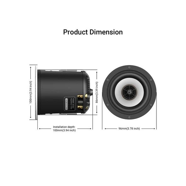 Arylic CK30C 3" 60W Coaxial HD In-ceiling Speaker - Resim 4