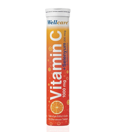 Wellcare Vitamin C 1000mg + Selenyum 15 Efervesan Tablet ürün görseli 1