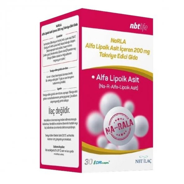 NBT Life NarRLA Alfa Lipoik Asit 30 Kapsül (Alpha Lipoic Acid) ürün görseli 1