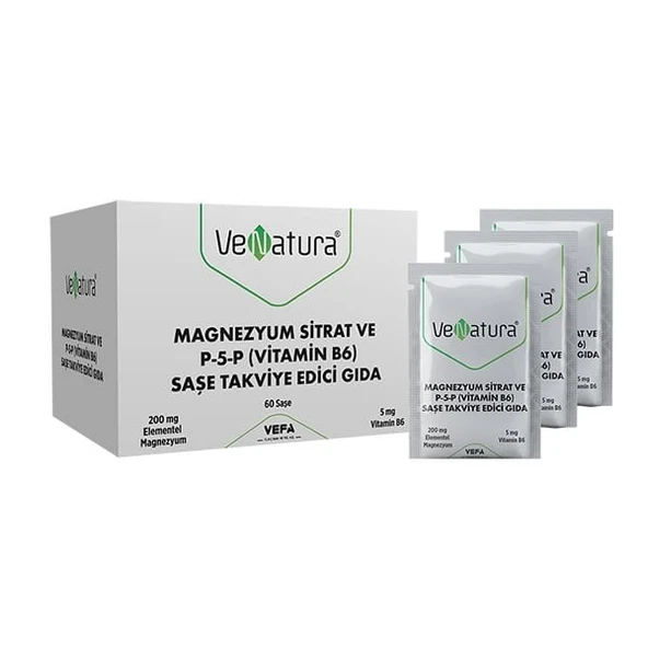 Venatura Magnezyum Sitrat ve P-5-P (Vitamin B6) 60 Saşe ürün görseli 1