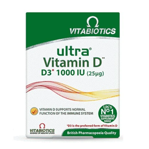 Vitabiotics Ultra Vitamin D D3 1000 IU 96 Tablets ürün görseli 1