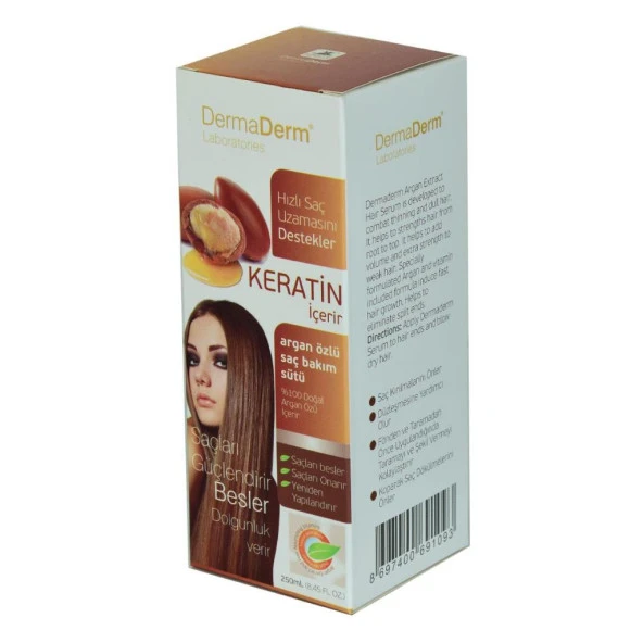 Dermaderm Keratinli Argan Özlü Saç Bakım Sütü Hızlı Uzama 250ML ürün görseli 1