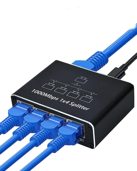 Rj45 Gigabit Ethernet Çoklayıcı 1x4 100m İletim ürün görseli 1