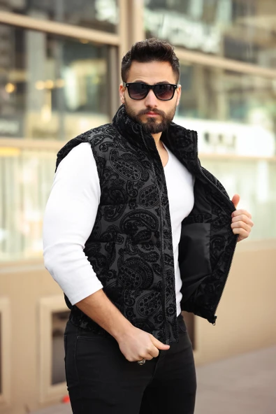 ERKEK FLOK BASKILI YELEK - Resim 2