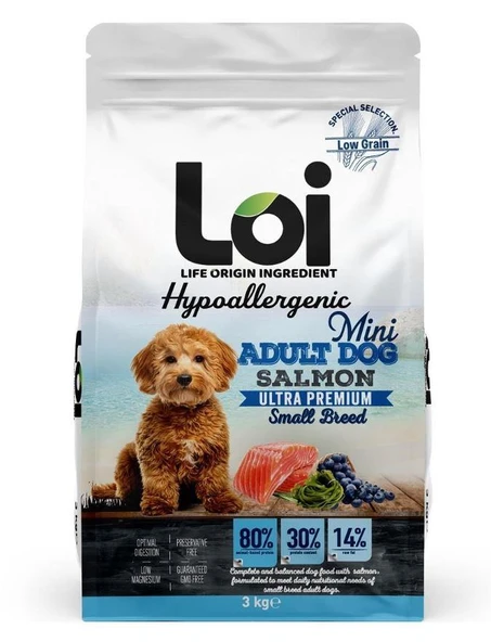 LOİ MİNİ IRK SOMONLU KÖPEK MAMASI 3 KG ürün görseli 1
