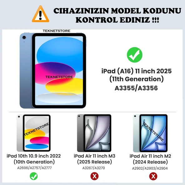 Ipad (A16) 11. Nesil 2025 11 ınç Kılıf Kalem Bölmeli Trifolding Standlı Uyku Modlu Silikon Kapak  Koyu Yeşil ürün görseli 1
